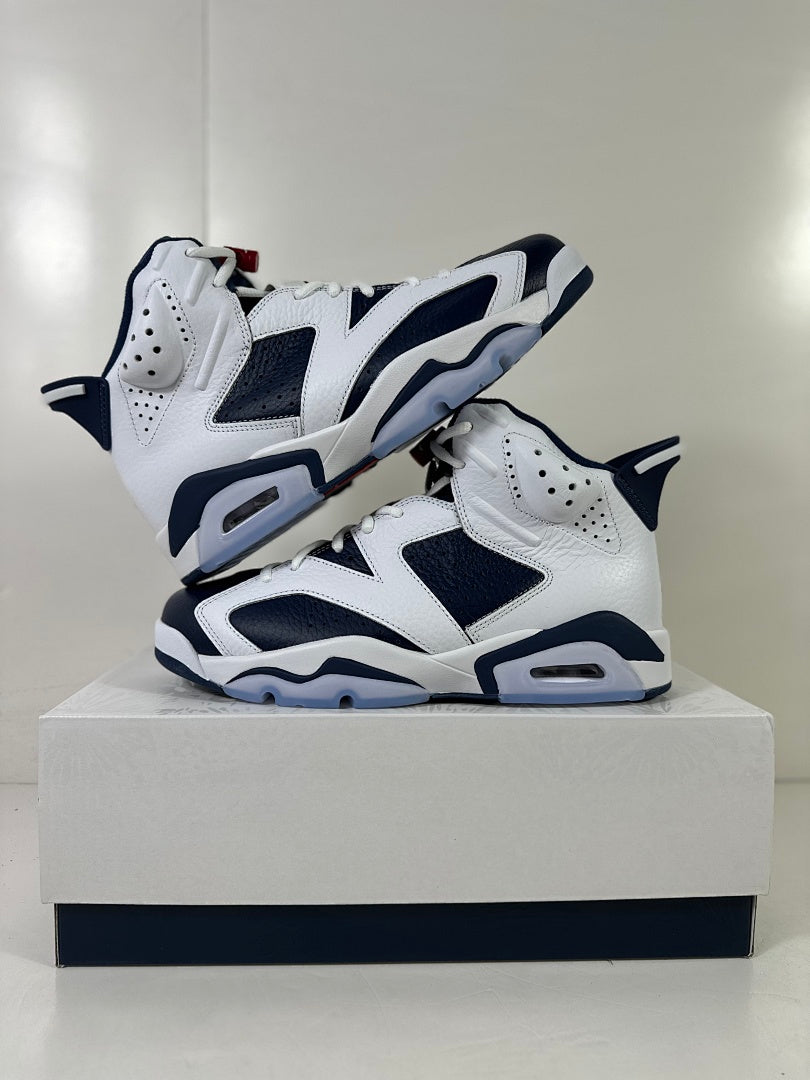 Air Jordan 6 Retro Olympic London Sneakers White Navy CT8529-164 - product image from the listing.
