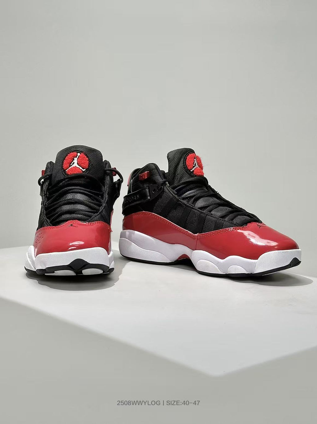 Jordan Six Rings 6-2 Sneakers in Black and Red - product image from the listing.