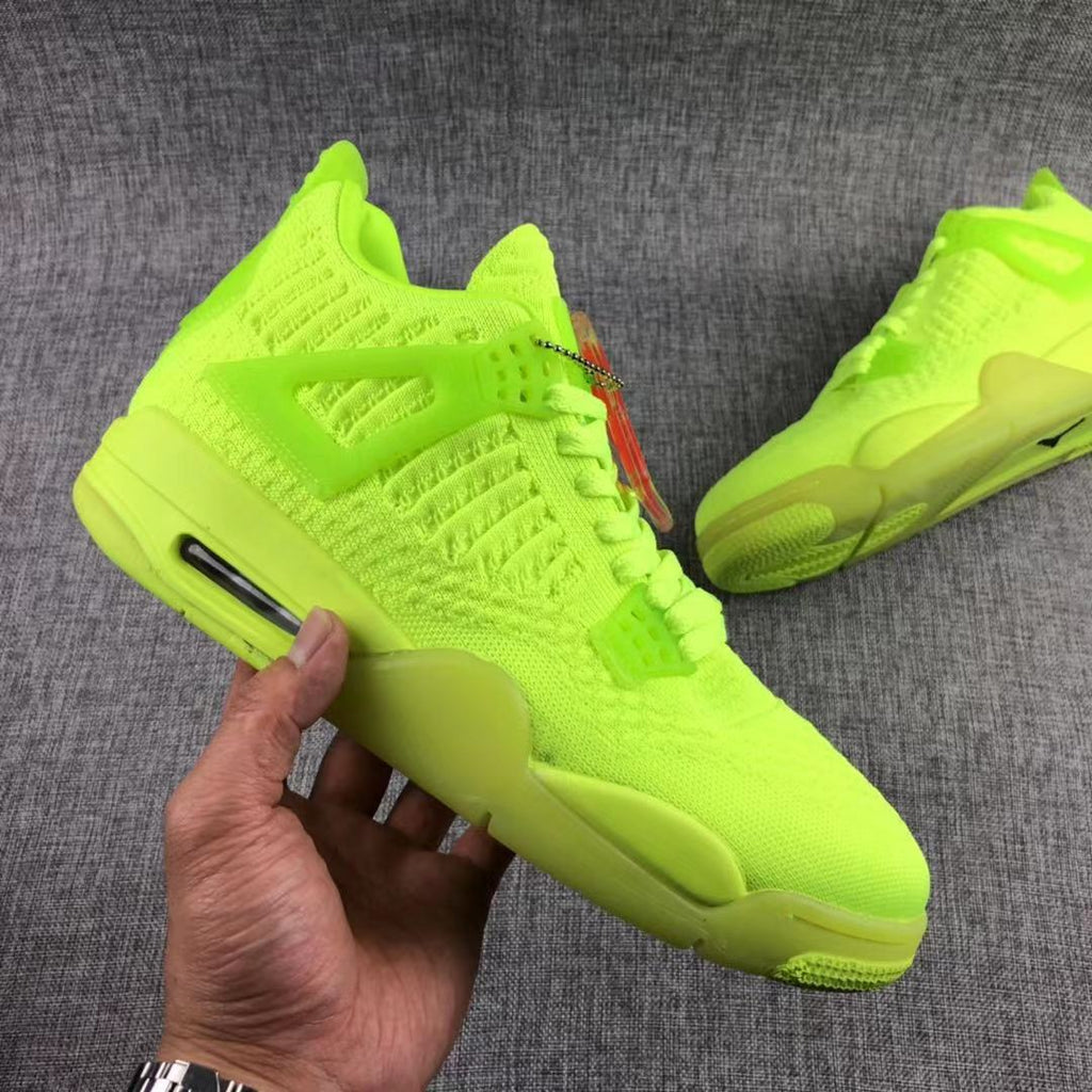 Air Jordan 4 Woven Sneakers Fluorescent Green - product image from the listing.
