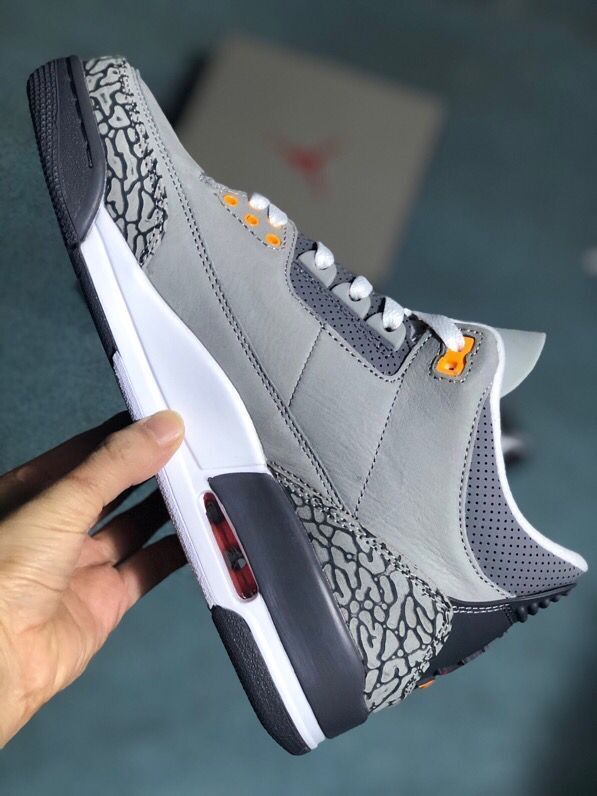 Men's Jordan 3 Gray Cement Sneakers - product image from the listing.