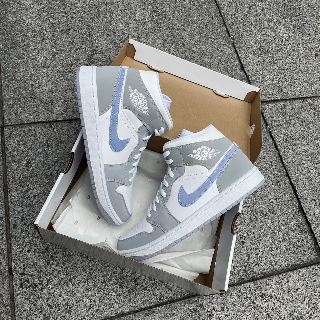 Wolf Grey Aluminum (Women's) — Jordan 1 Mid