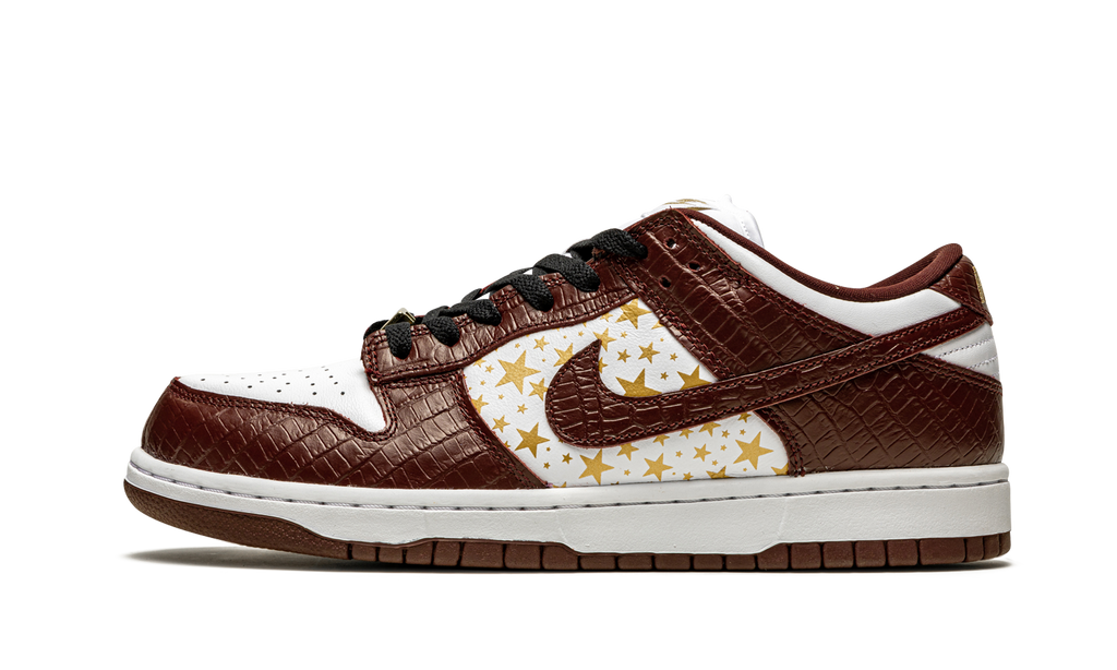 "Supreme - Stars - Barkroot Brown" SB Dunk Low DH3228 103 - product image from the listing.