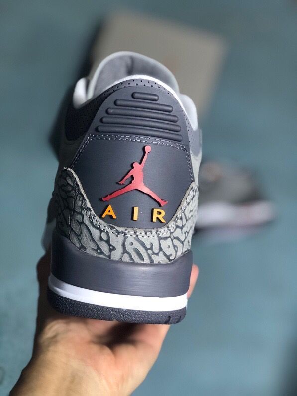 Men's Jordan 3 Gray Cement Sneakers - product image from the listing.