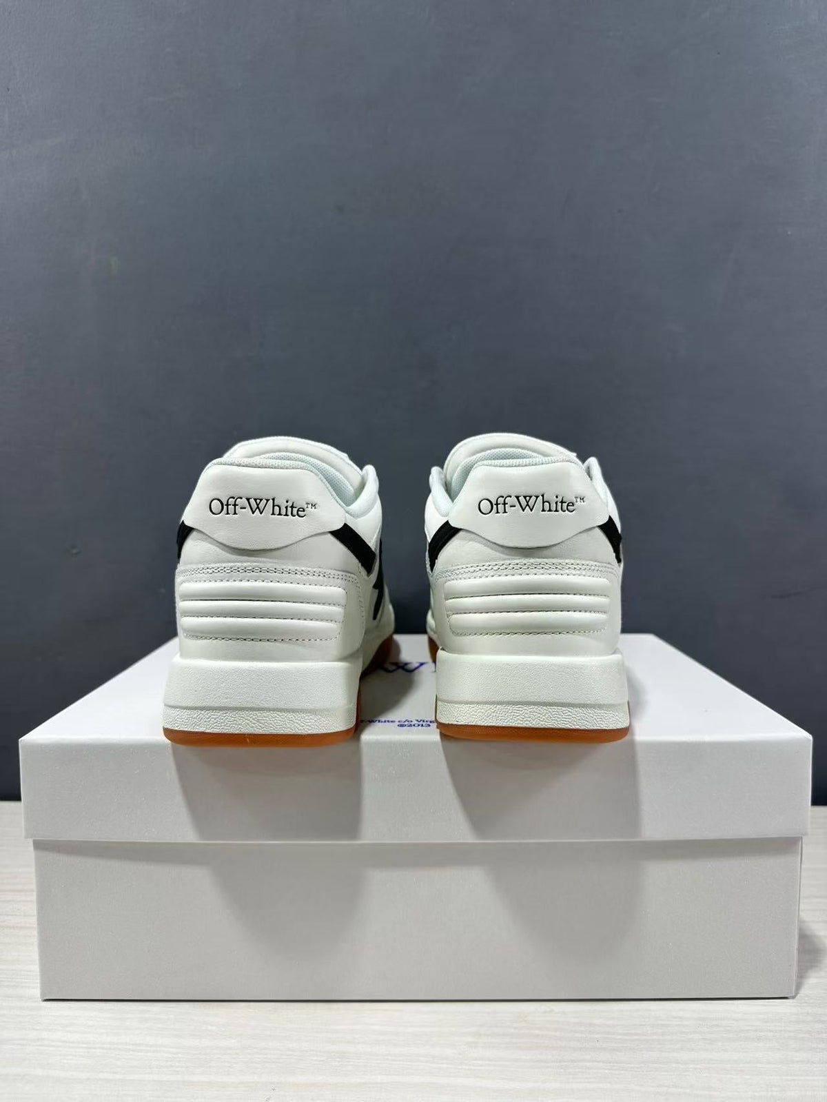 Off-White Out Of Office Sneakers in White Black OMIA189C99LEA0110110 - product image from the listing.