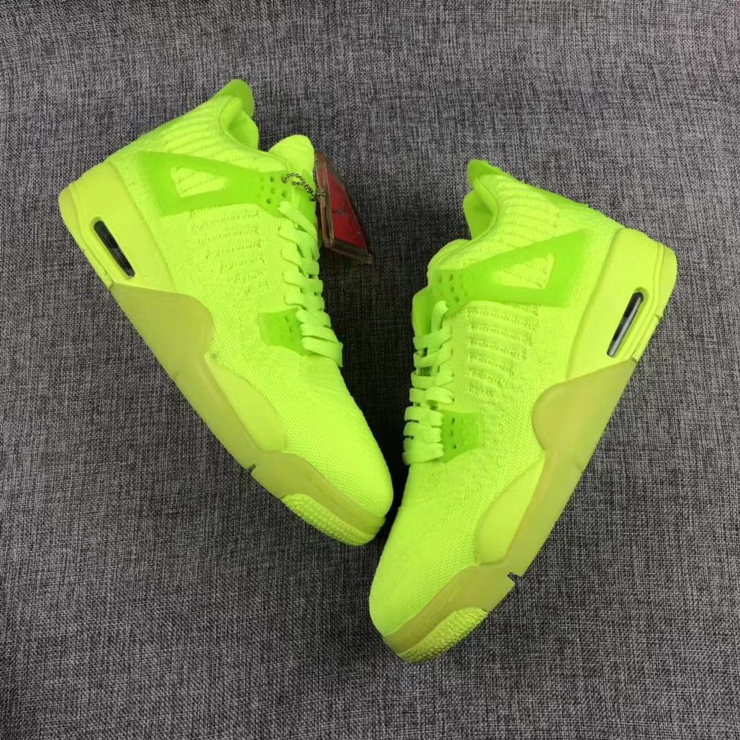 Air Jordan 4 Woven Sneakers Fluorescent Green - product image from the listing.