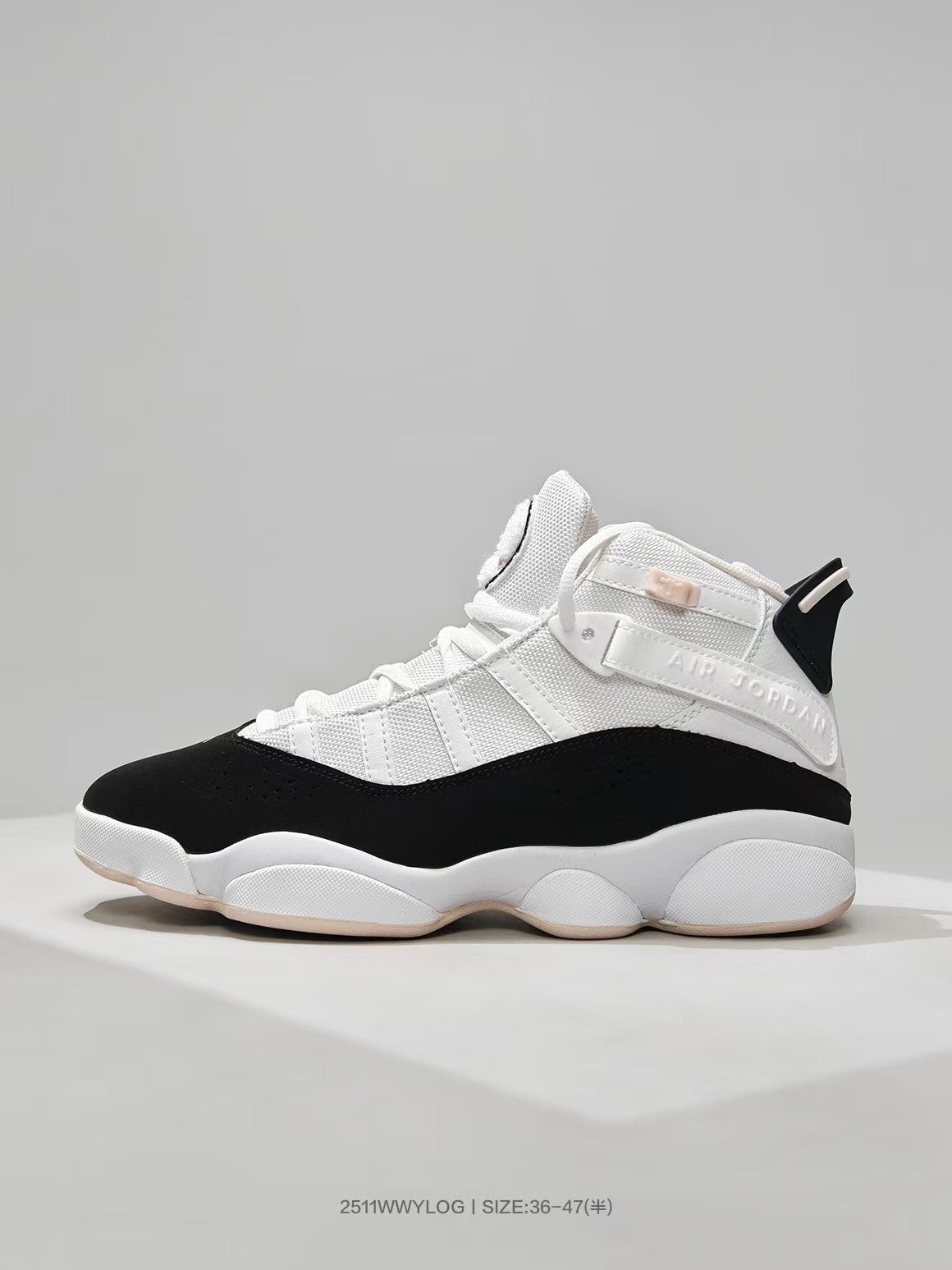 Jordan 8 Sneakers in White Black Pink - product image from the listing.