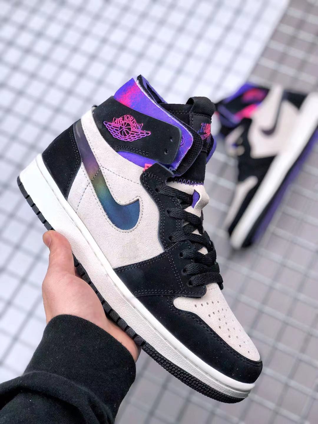 Air Jordan 1 Zoom CMFT PSG Black White Sneakers - product image from the listing.