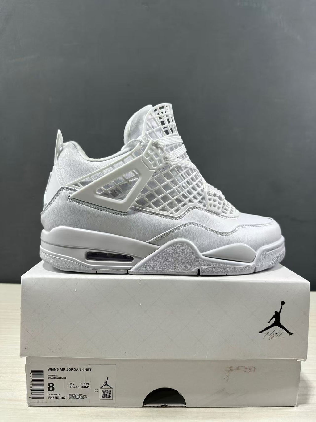 Air Jordan 4 Net White Sneakers FN7251-107 - product image from the listing.