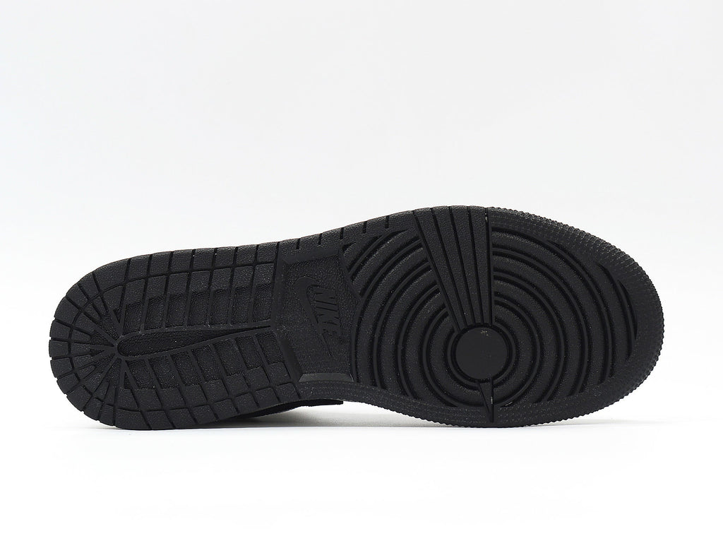 Light Smoke Grey and Black Jordan 1 Retro High OG Sneakers - product image from the listing.