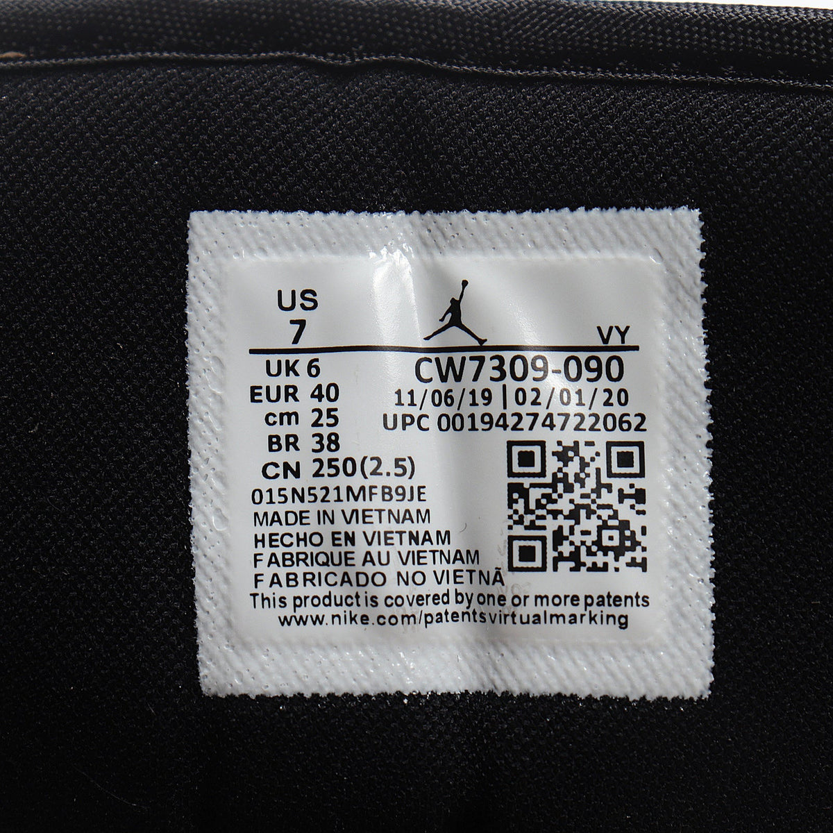 Air Jordan 1 Low CW7309-090 Sneakers - product image from the listing.