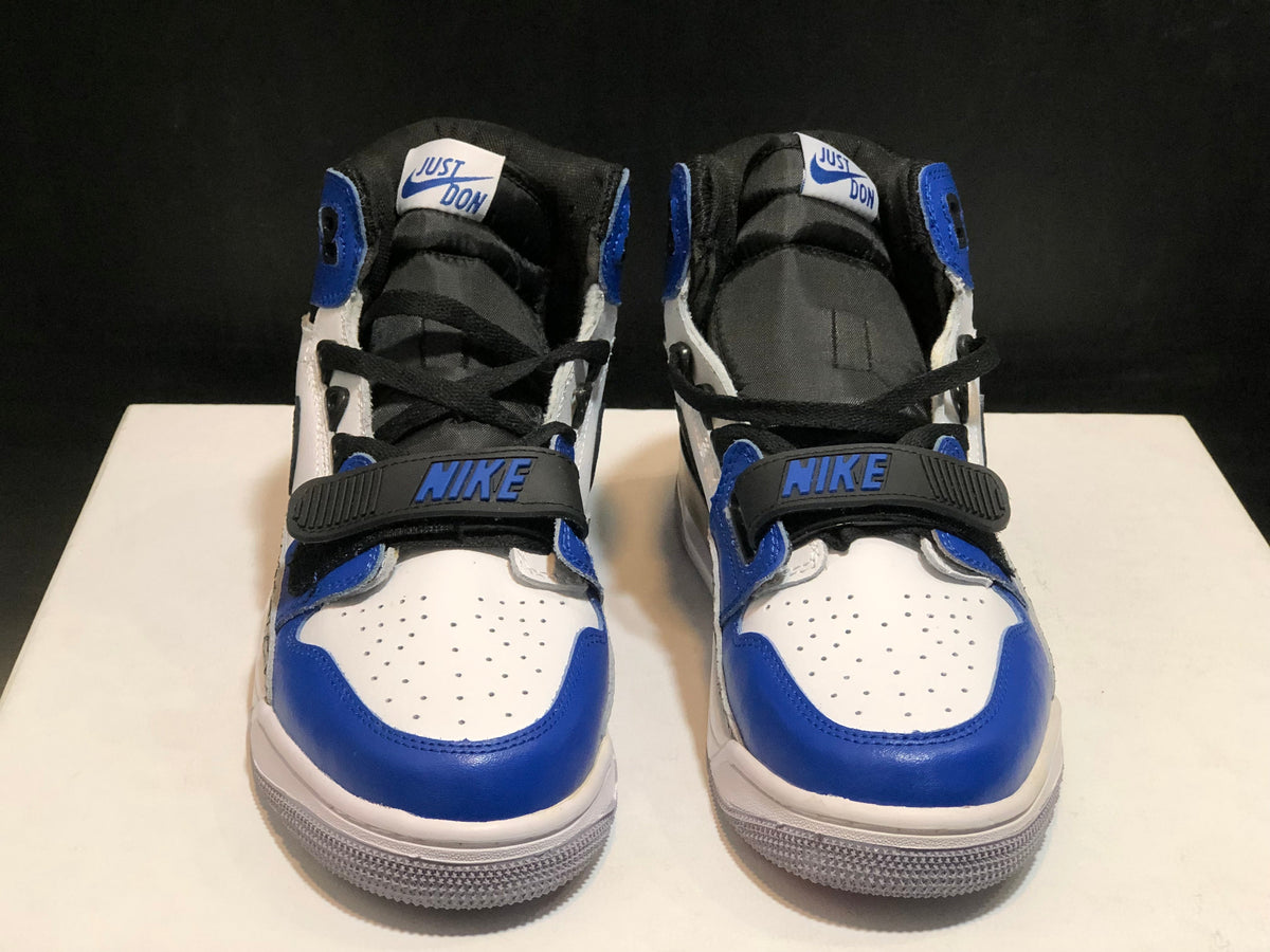 Jordan Legacy 312 High-Top Sneakers in White Blue AQ4160-104 - product image from the listing.
