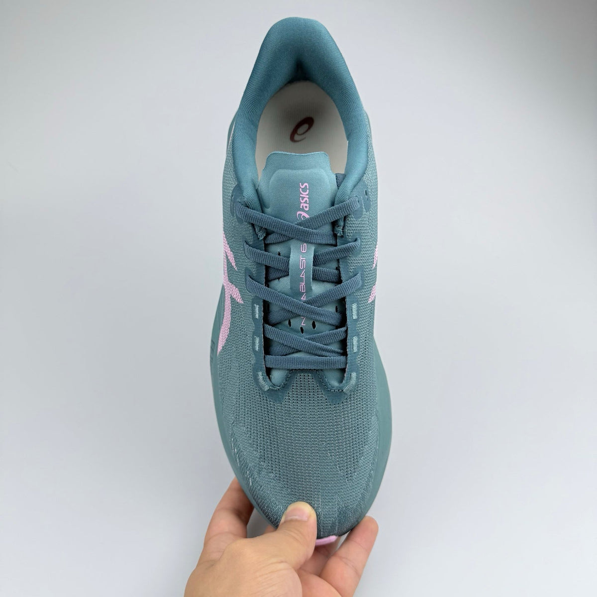 ASICS Gel-Nimbus 27 Running Shoes in Blue Pink 1012C765-001 - product image from the listing.