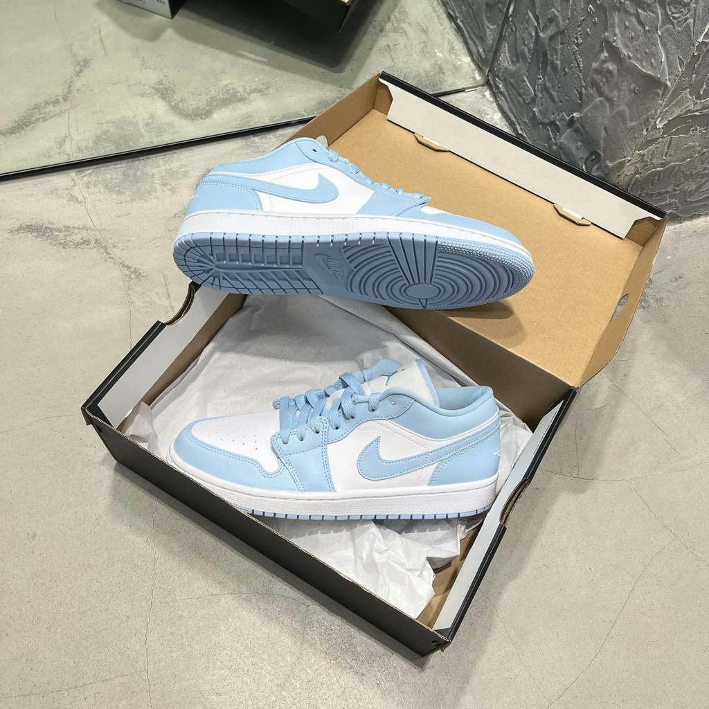 Ice Blue — Women's Air Jordan 1 Low