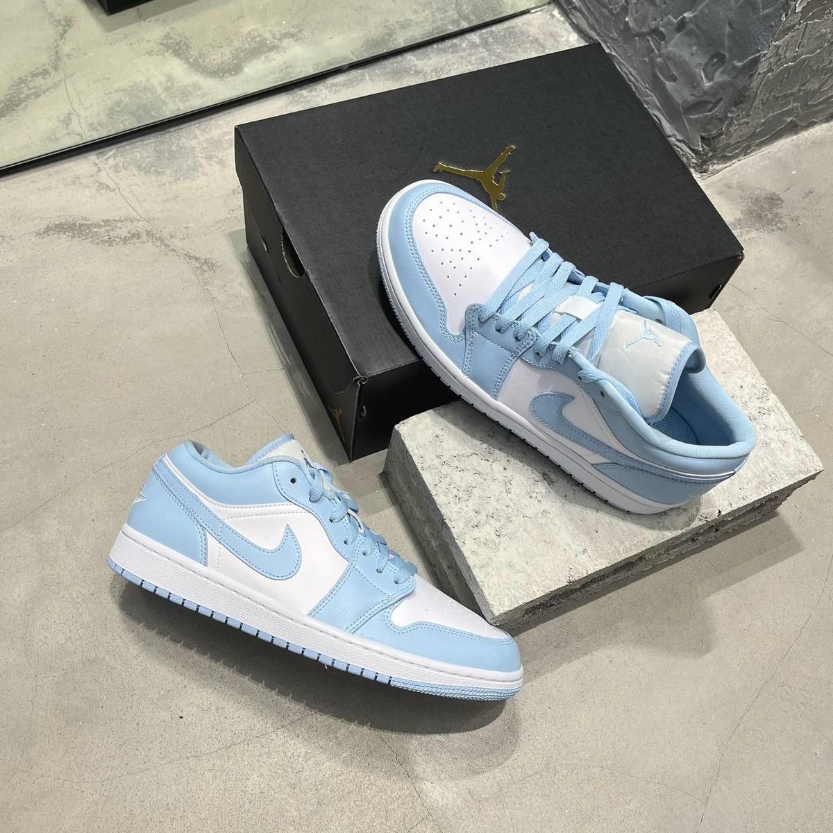Ice Blue — Women's Air Jordan 1 Low