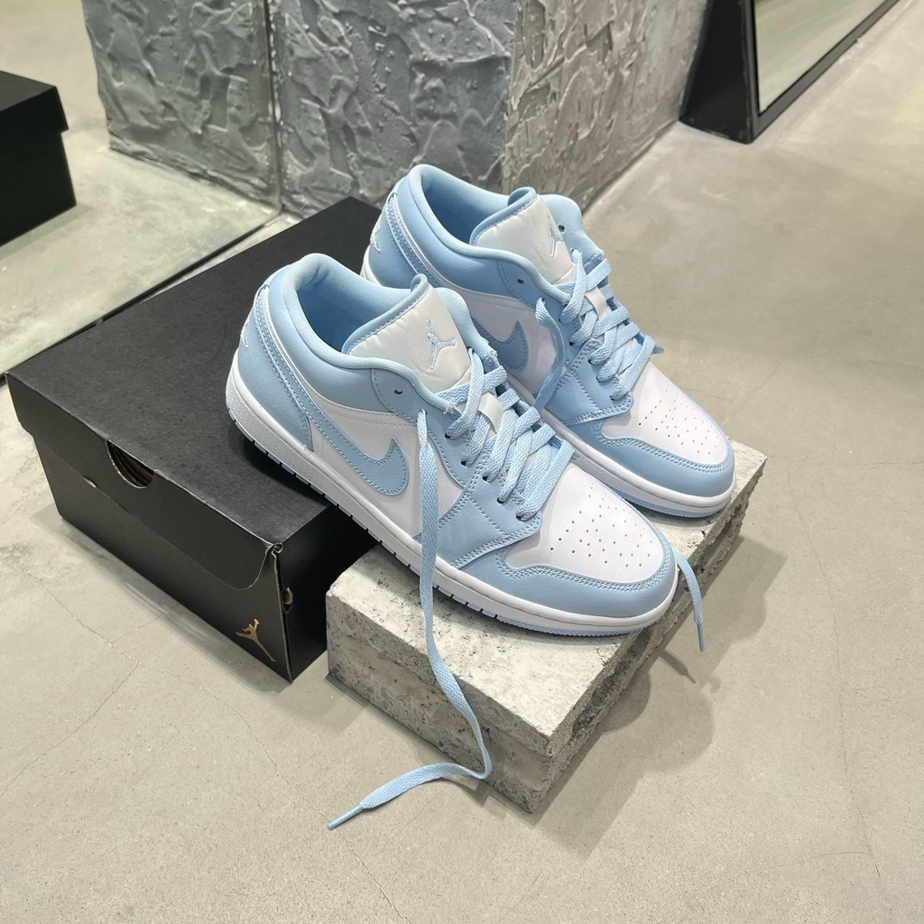 Ice Blue — Women's Air Jordan 1 Low