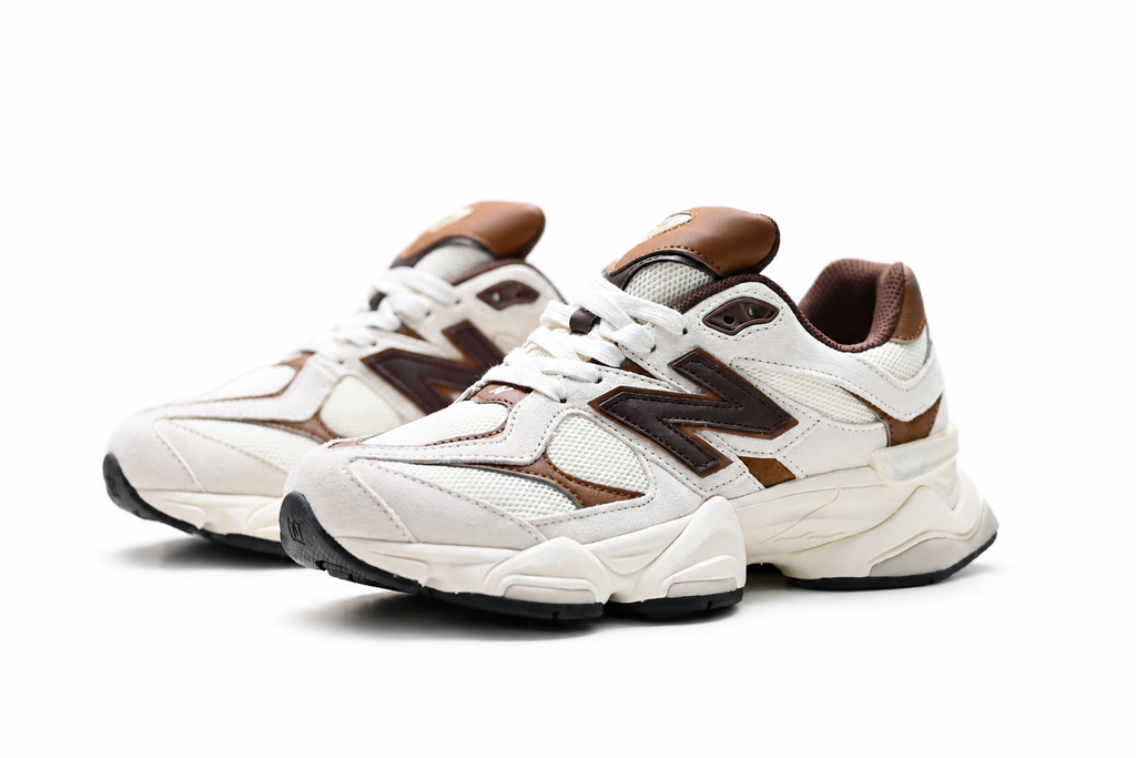 New Balance 9060 Cream / Brown Sneakers