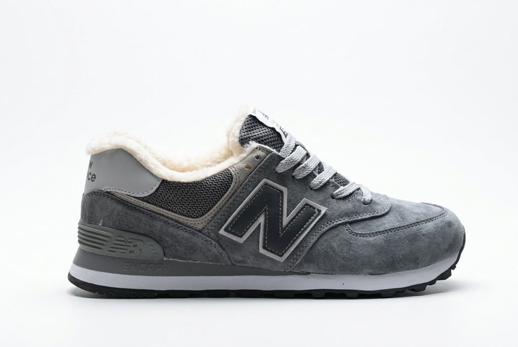 New Balance 574 Grey Sneakers with Fuzzy Lining