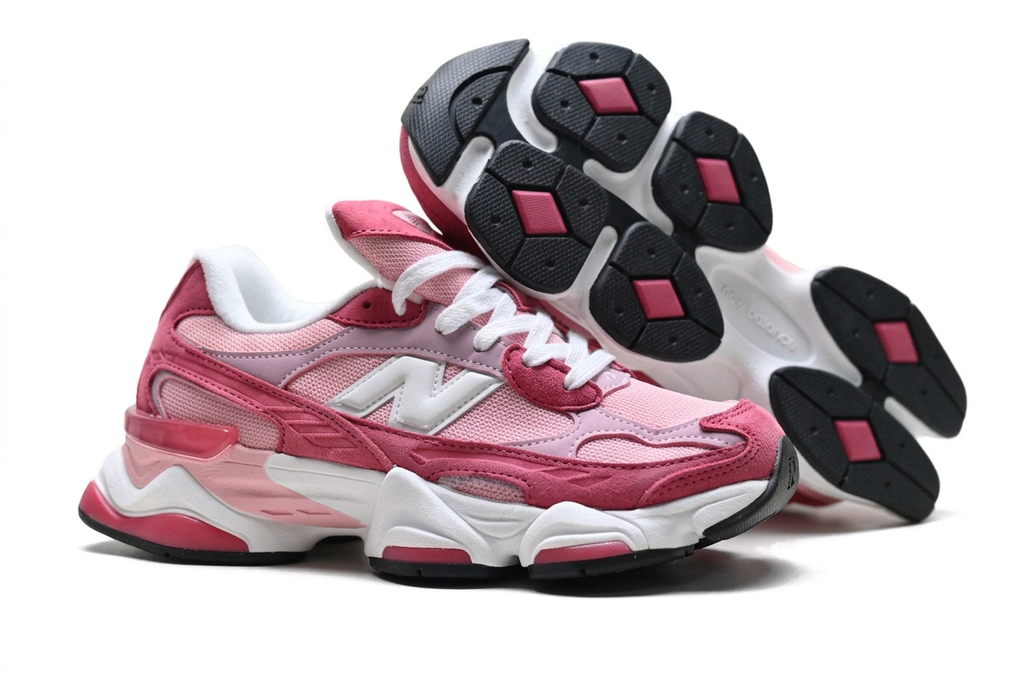 New Balance 9060 Pink Sneakers with Rose Accents