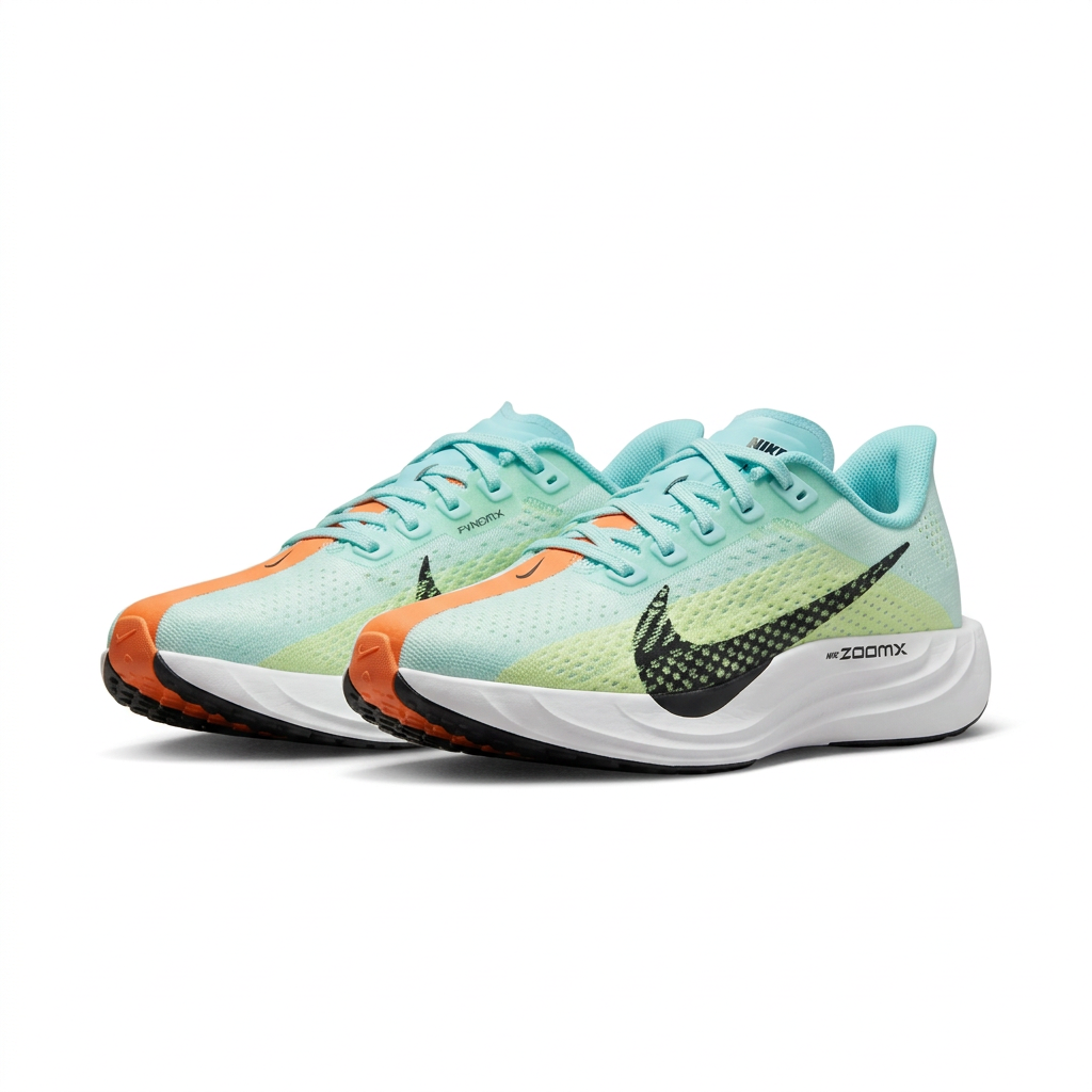Nike Mint & Lime Running Shoes with Orange Accents
