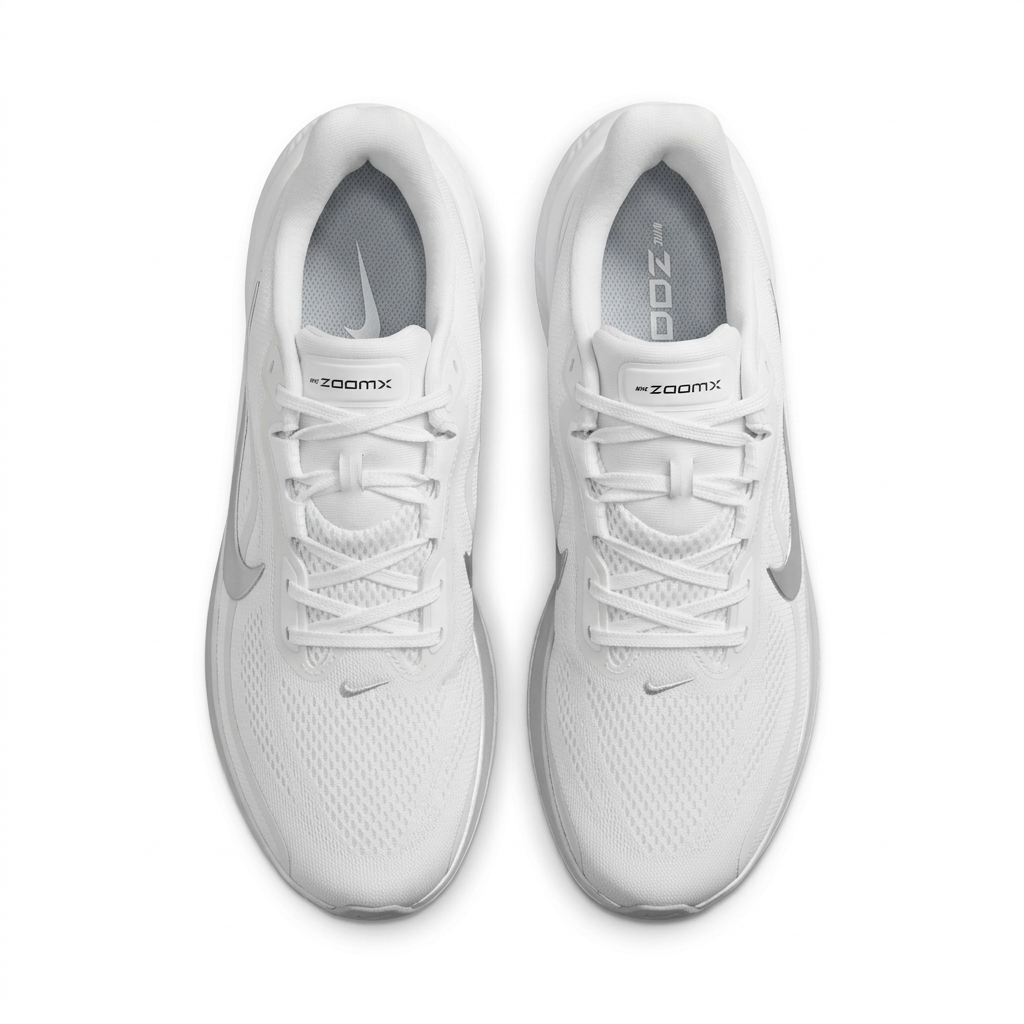 Nike White & Silver Low-Top Sneakers