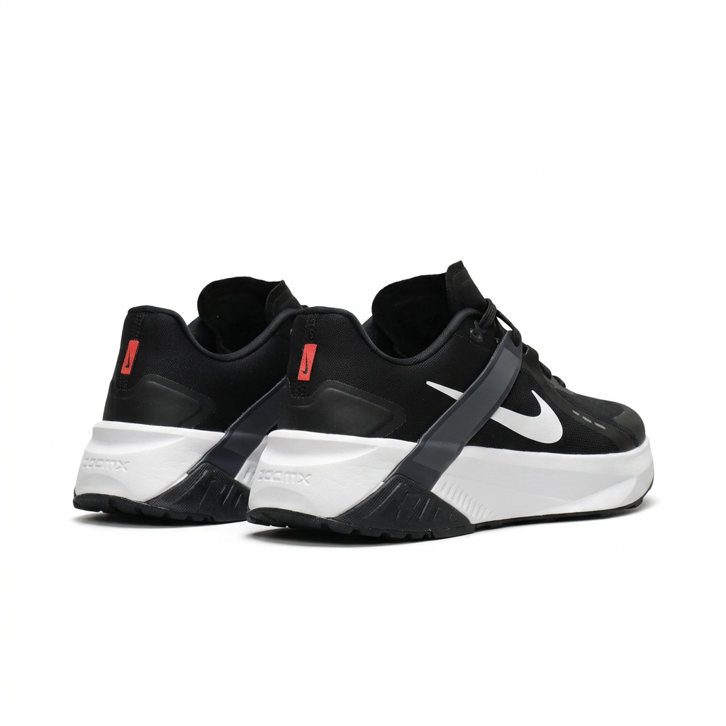 Nike Black & White Low-Top Sneakers with Grey Overlays