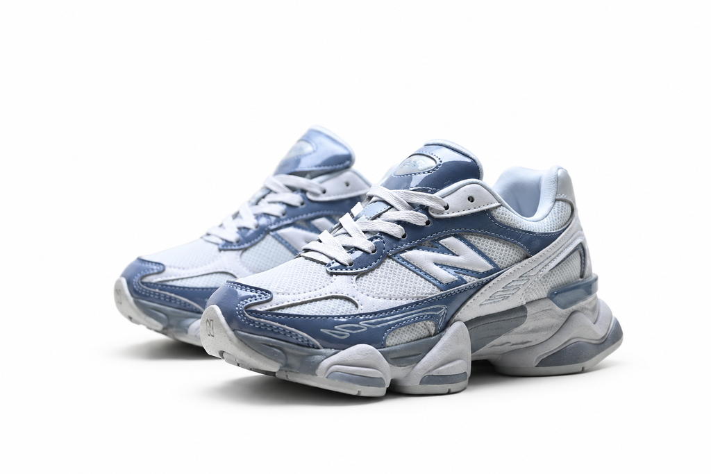 New Balance 9060 Light Grey / Blue-Grey Chunky Sneakers