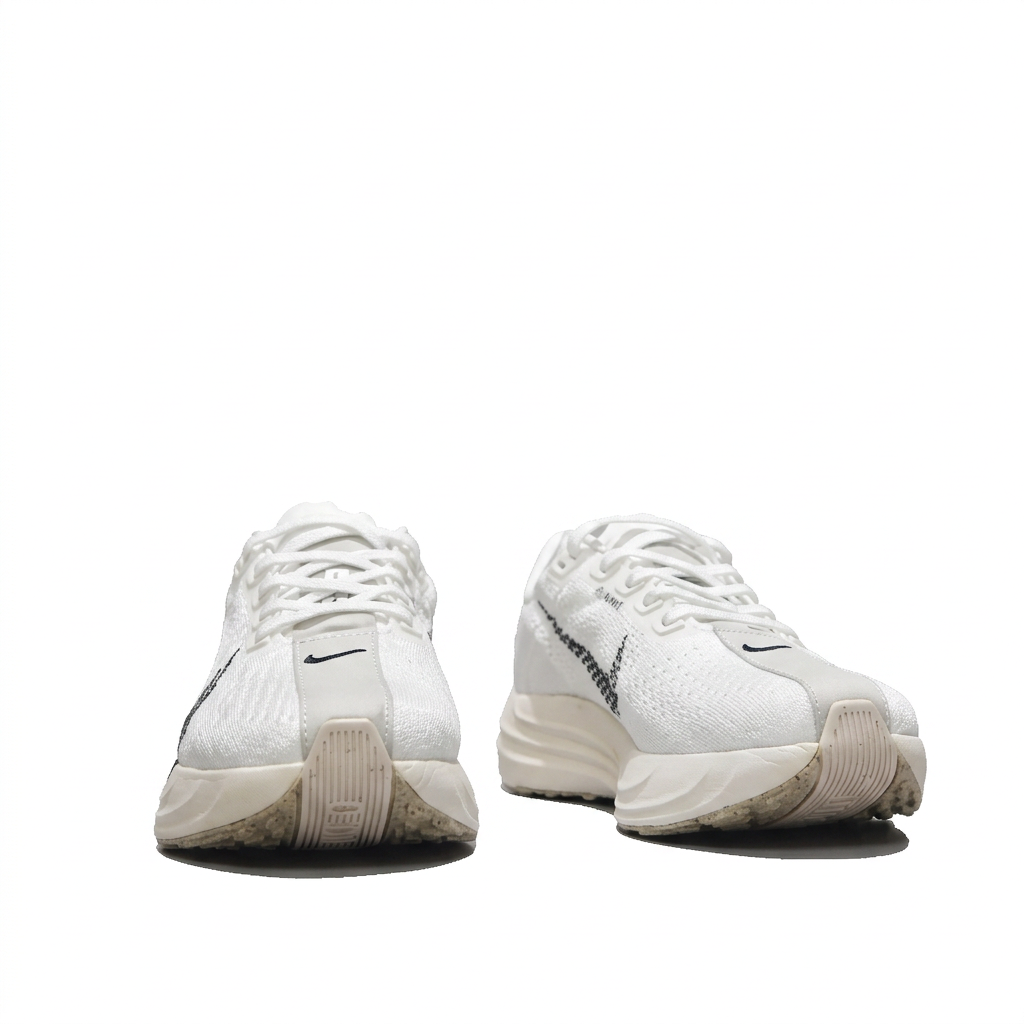 Nike White & Ivory Running Shoes with Black Swoosh