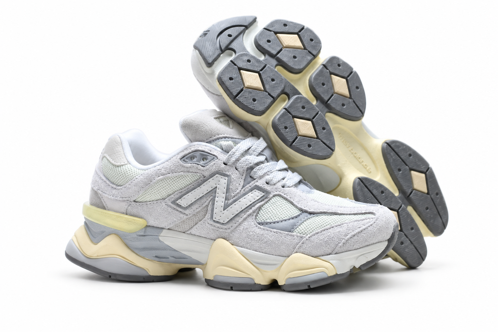 New Balance 9060 Light Grey / Cream / Yellow Sneakers