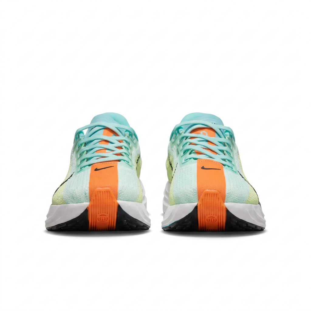 Nike Mint & Lime Running Shoes with Orange Accents