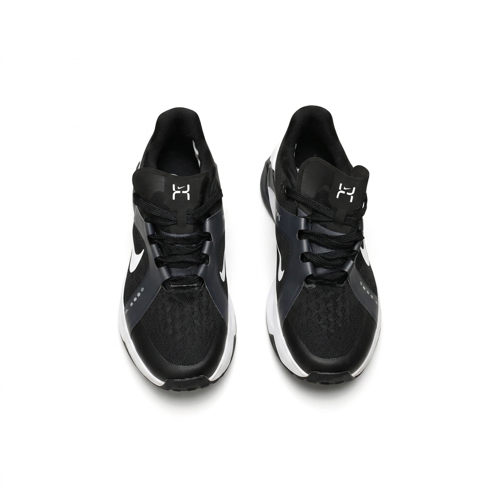 Nike Black & White Low-Top Sneakers with Grey Overlays