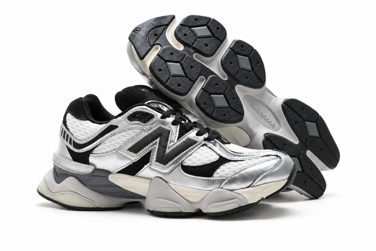 New Balance 9060 Silver / Black / White Sneakers