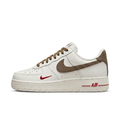 Nike White & Brown Low-Top Sneakers with Red Accents