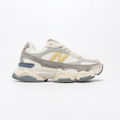 New Balance 9060 Grey & Cream Sneakers with Yellow Accents