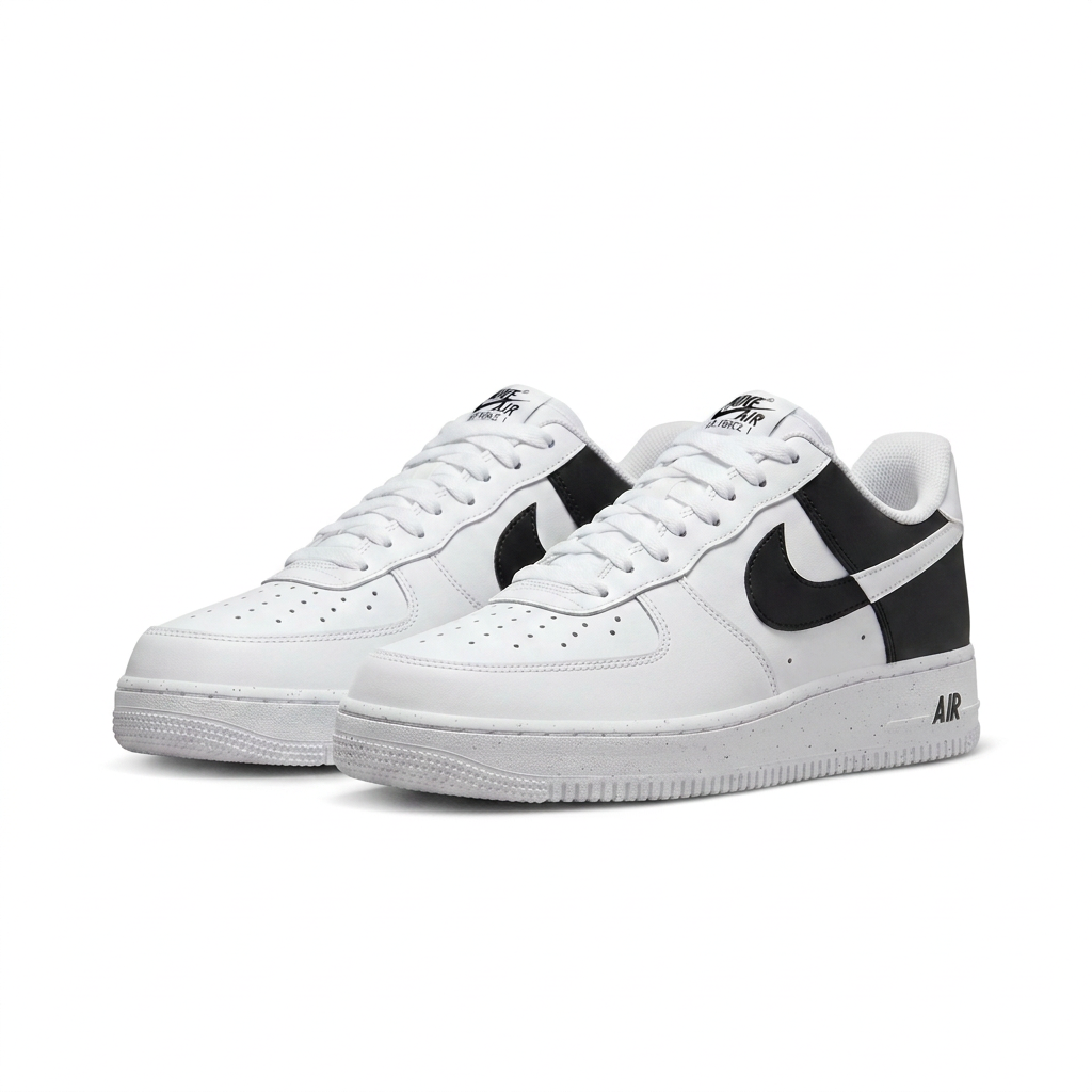 Nike White & Black Color-Block Low-Top Sneakers