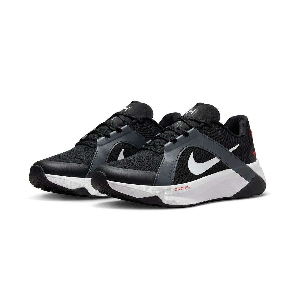 Nike Black & White Low-Top Sneakers with Grey Overlays