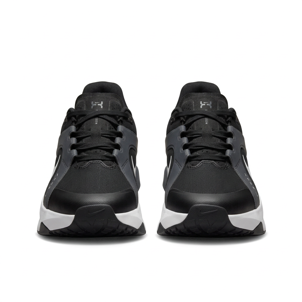 Nike Black & White Low-Top Sneakers with Grey Overlays
