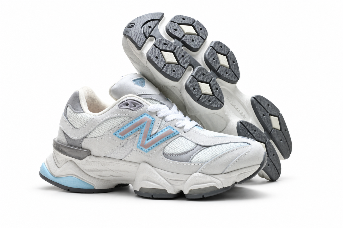 New Balance 9060 Light Grey / White / Blue Sneakers