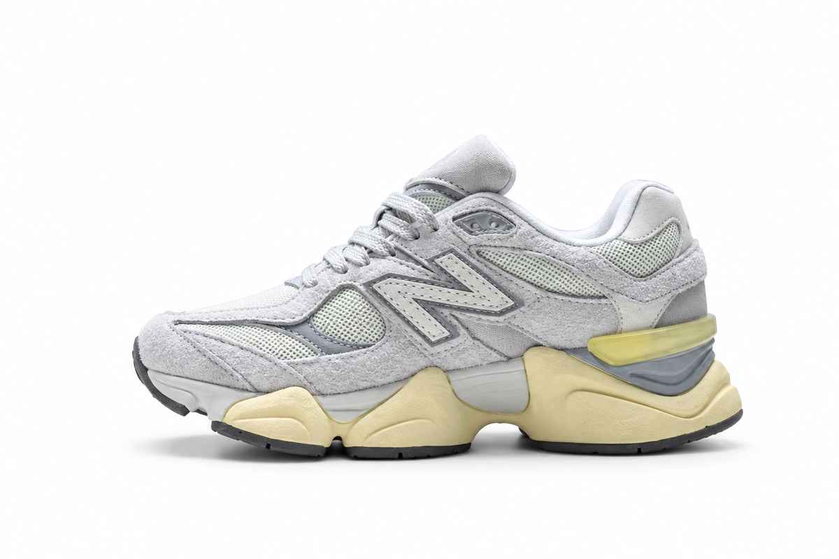 New Balance 9060 Light Grey / Cream / Yellow Sneakers