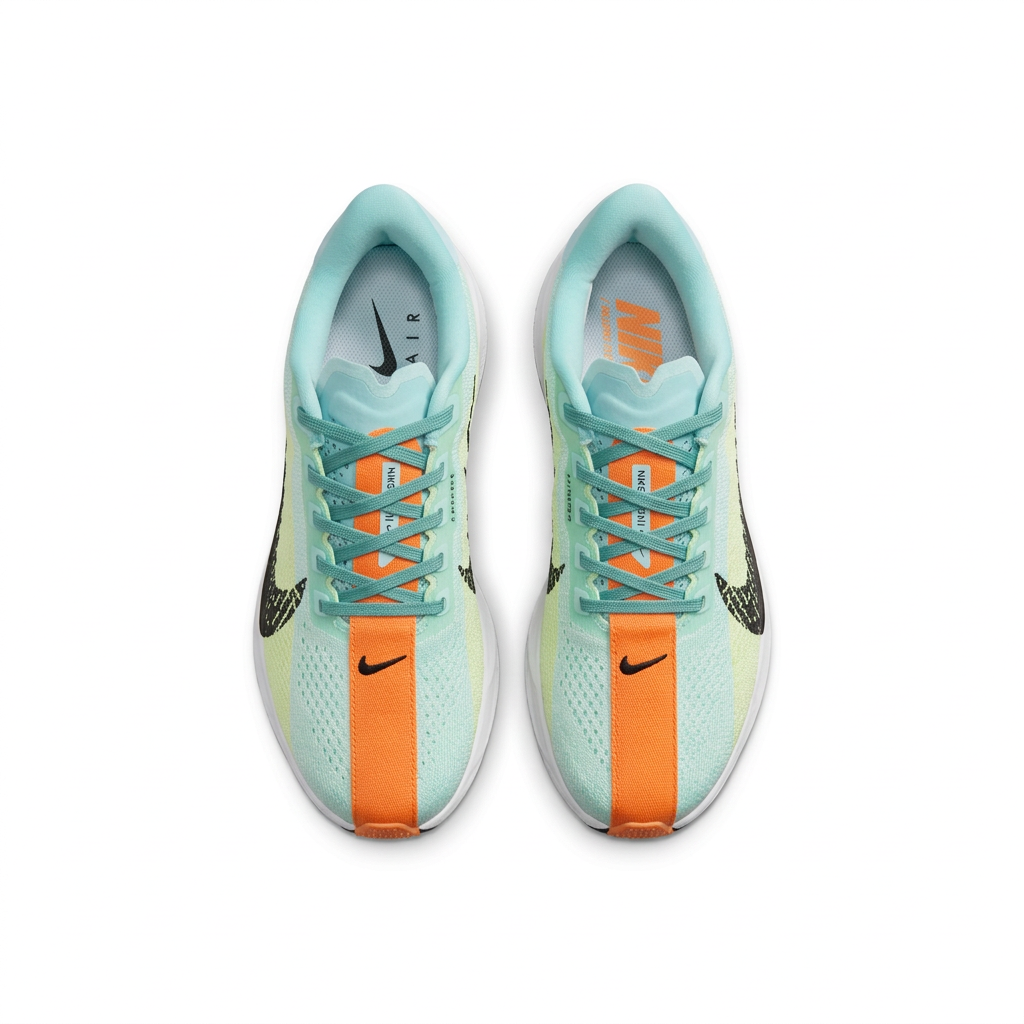 Nike Mint & Lime Running Shoes with Orange Accents