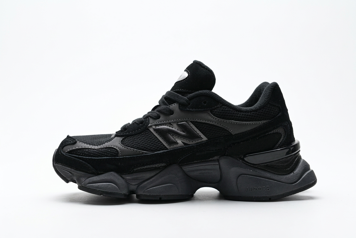 New Balance 9060 Black Sneakers with Charcoal Details