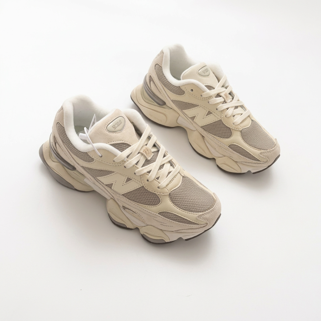New Balance 9060 Cream & Taupe Sneakers