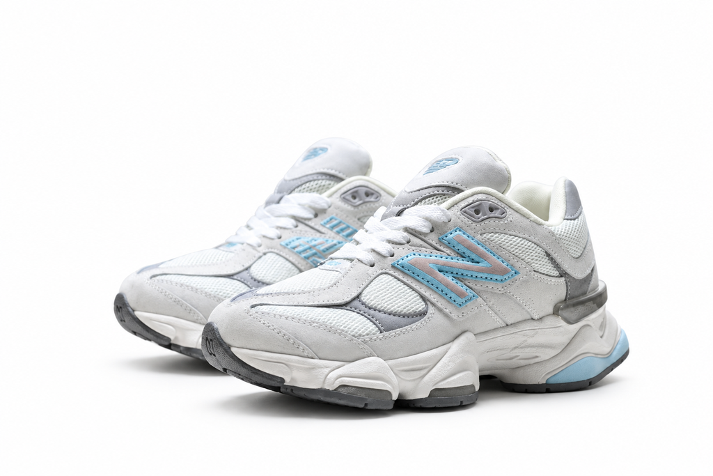 New Balance 9060 Light Grey / White / Blue Sneakers