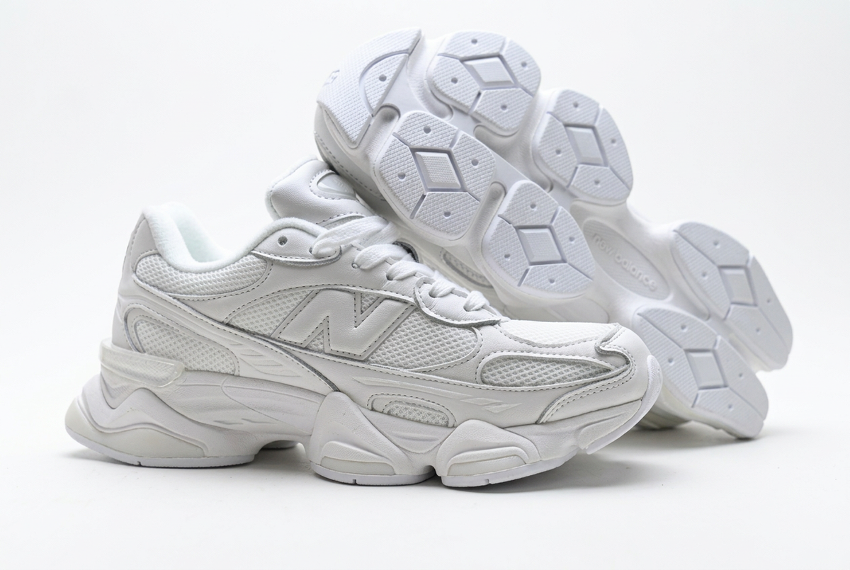 New Balance 9060 White Sneakers with Light Grey Details