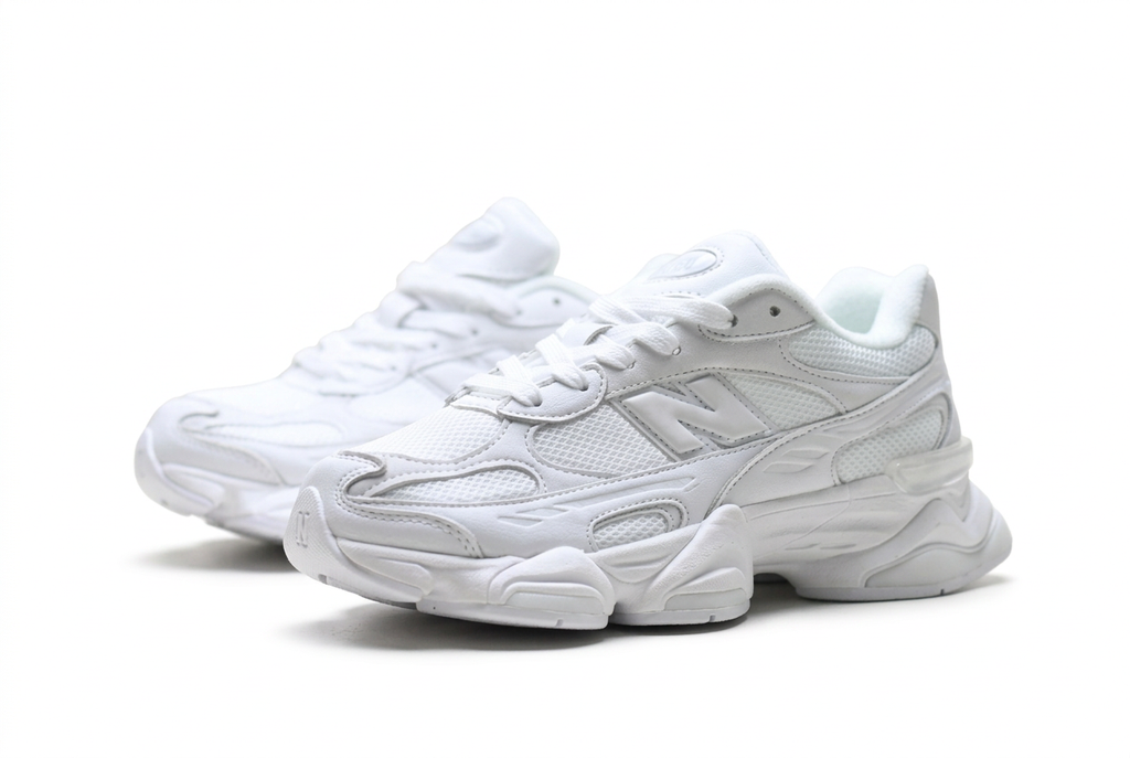 New Balance 9060 White Sneakers with Light Grey Details