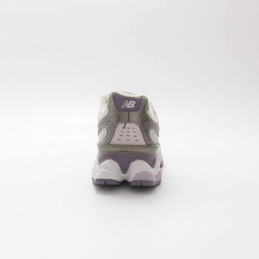New Balance 9060 White & Grey Sneakers with Lavender Accents