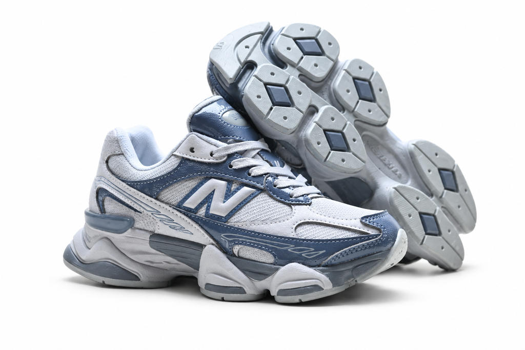 New Balance 9060 Light Grey / Blue-Grey Chunky Sneakers