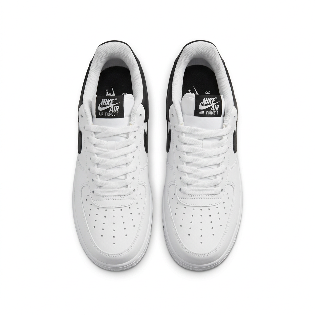Nike White & Black Color-Block Low-Top Sneakers