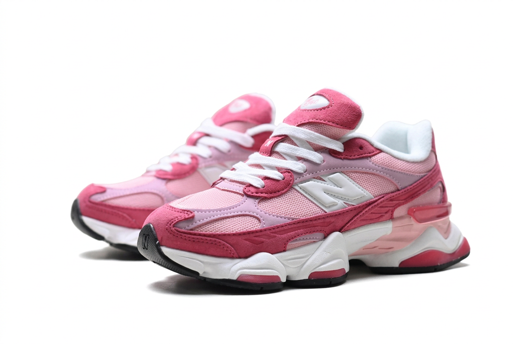 New Balance 9060 Pink Sneakers with Rose Accents