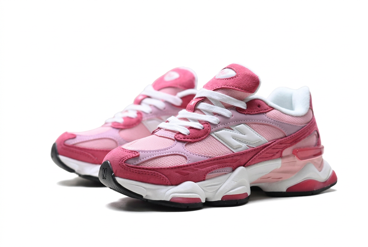 New Balance 9060 Pink Sneakers with Rose Accents