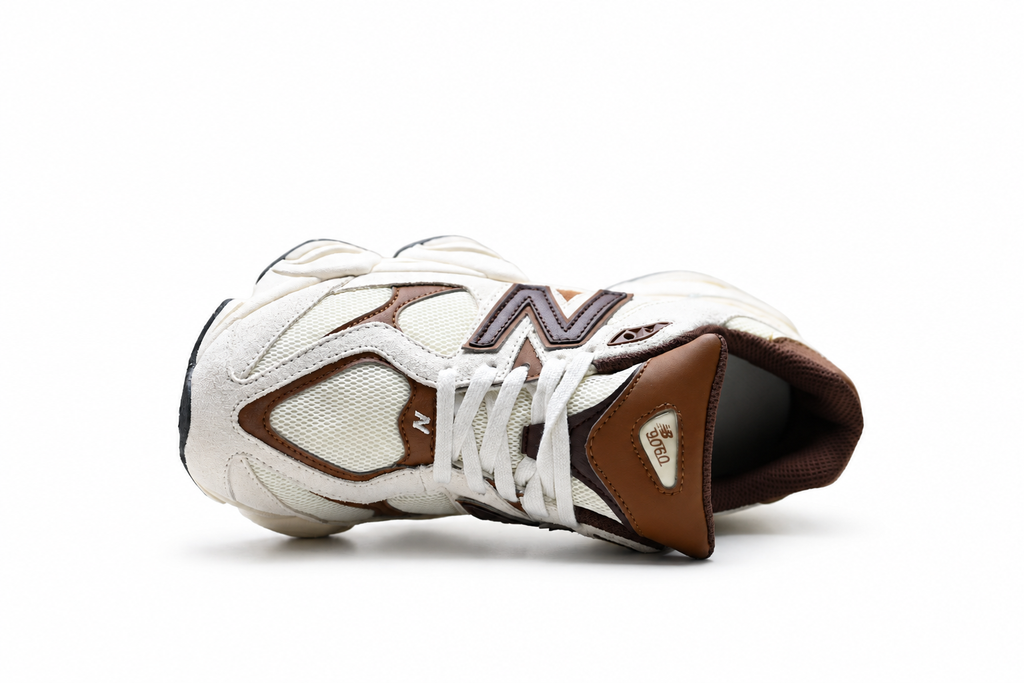 New Balance 9060 Cream / Brown Sneakers